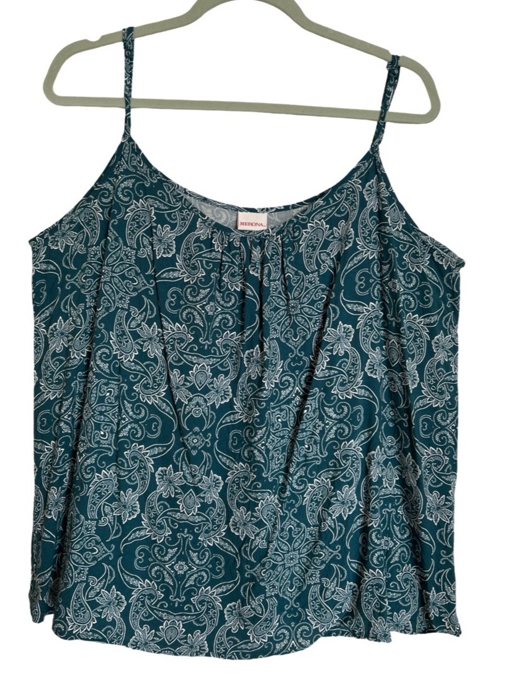 Merona Women’s Ladies Teal Turquoise Paisley Tank SZ XL X-Large